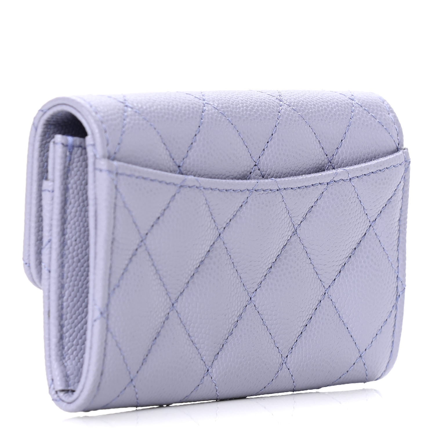 Chanel Caviar Quilted Flap Card Holder Wallet Light Purple 2 of 6