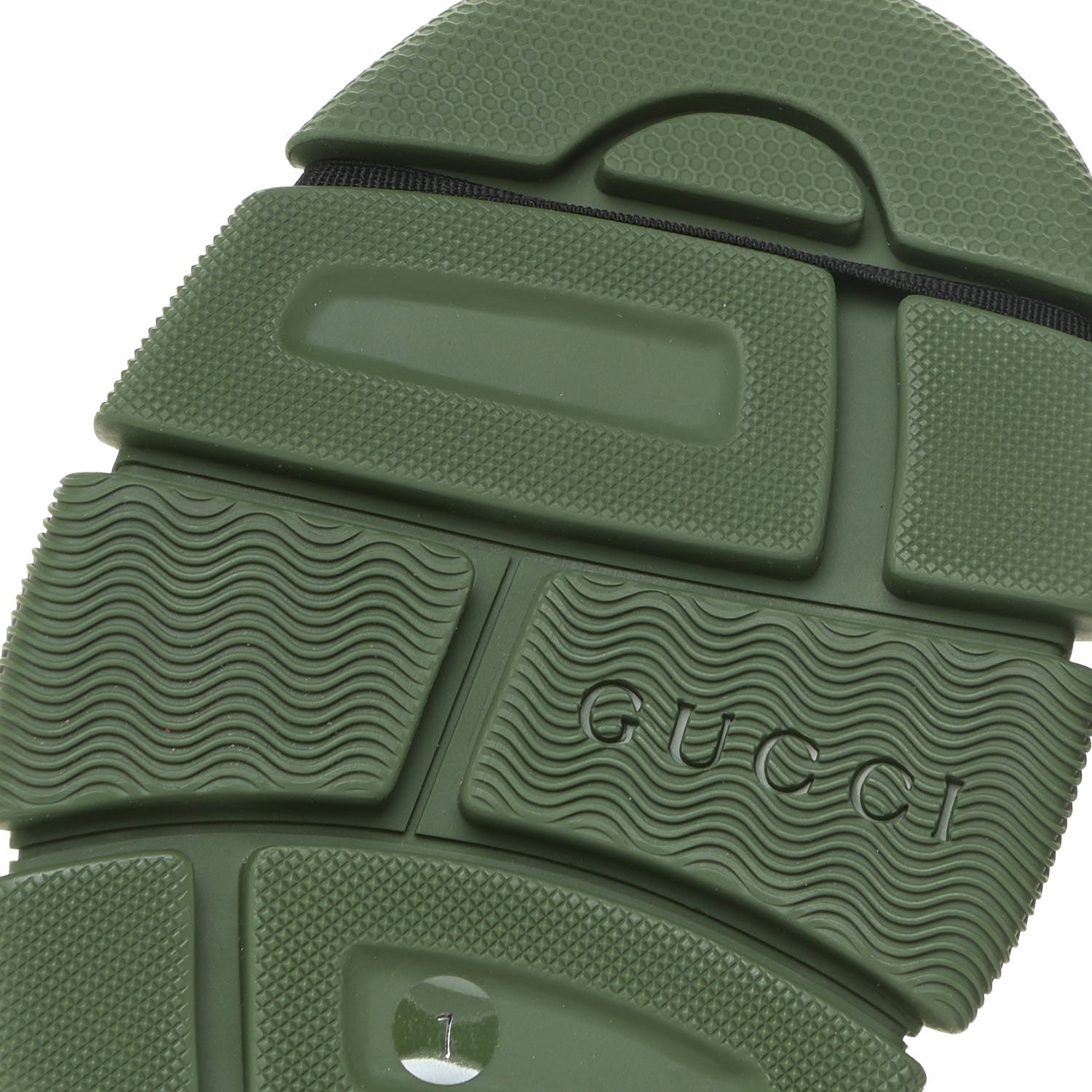 Gucci X SEGA Mesh Suede Calfskin Removable Crystals Mens Flashtrek Sneakers 7 Loess Black Olive Green 7 of 14