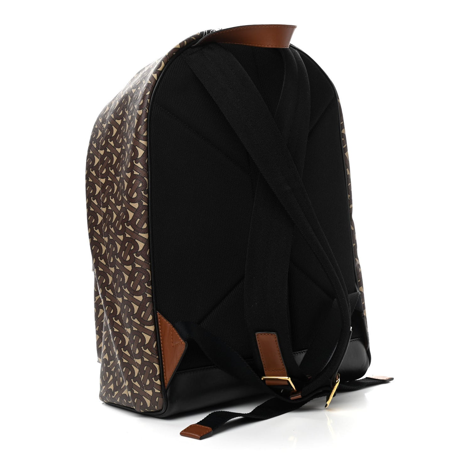 E-Canvas Monogram Stripe Backpack Bridle Brown