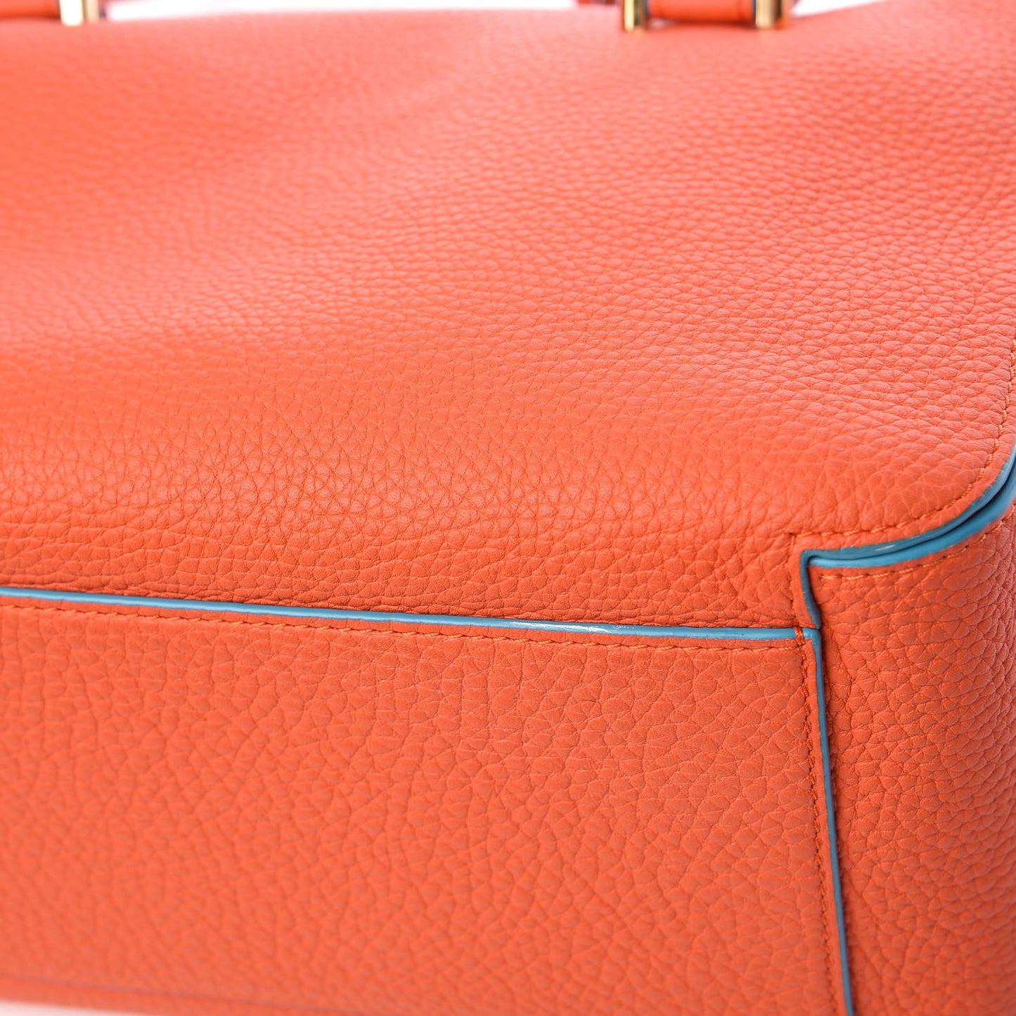 Grained Calfskin Cool Box Satchel Paprika