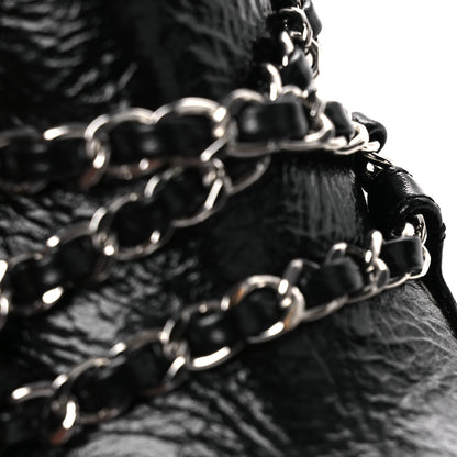 Chanel Crackled Calfskin Chain CC Short Boots 38.5 Black 13 of 14