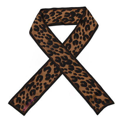 Louis Vuitton Silk Leopard Bandeau Scarf Marron 1 of 3