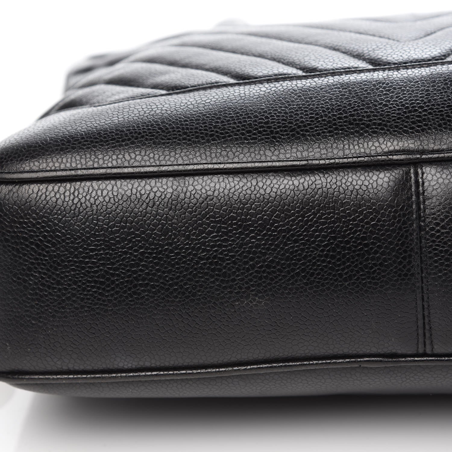 Chanel Caviar Chevron Top Handle Bag Black 10 of 14