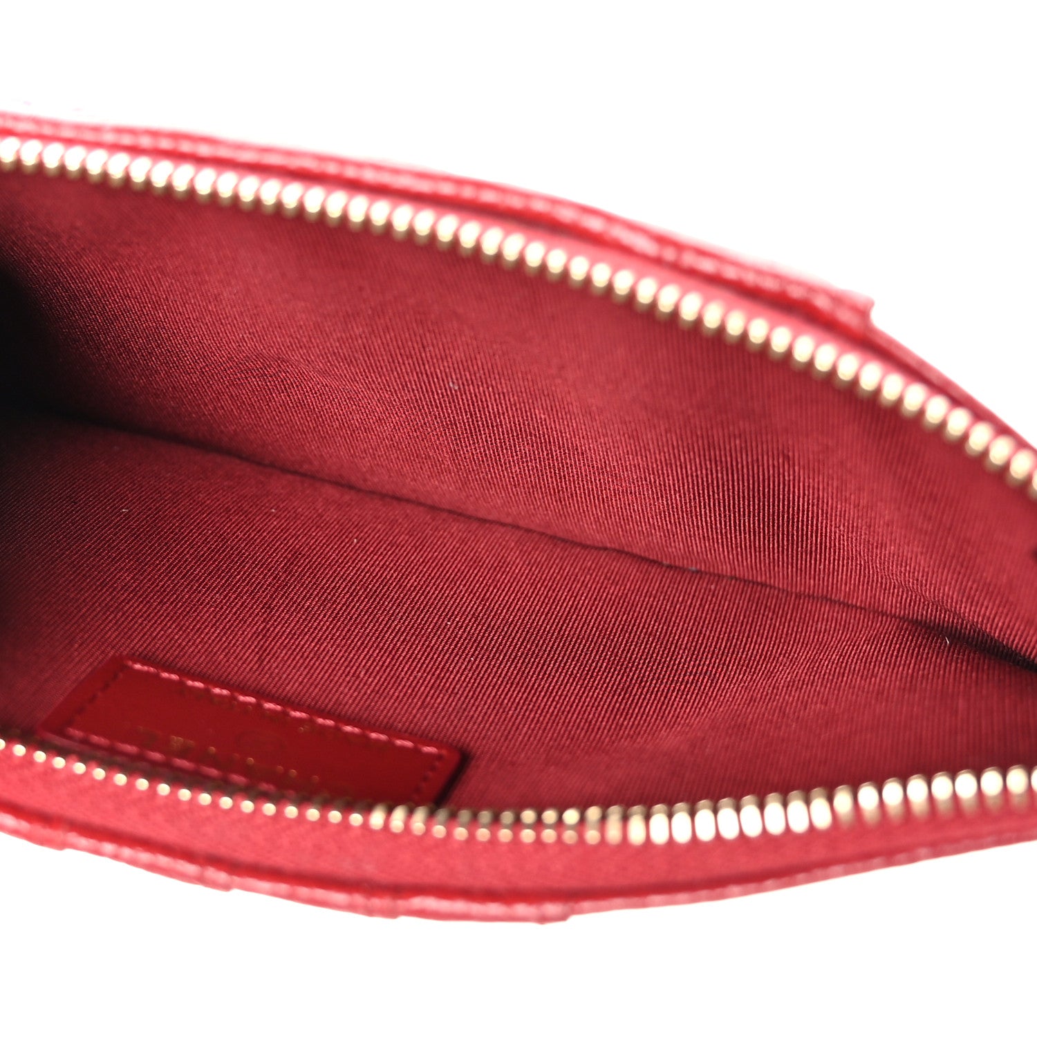Chanel Caviar Camellia Embossed Classic Flat Wallet Pouch Red 5 of 7
