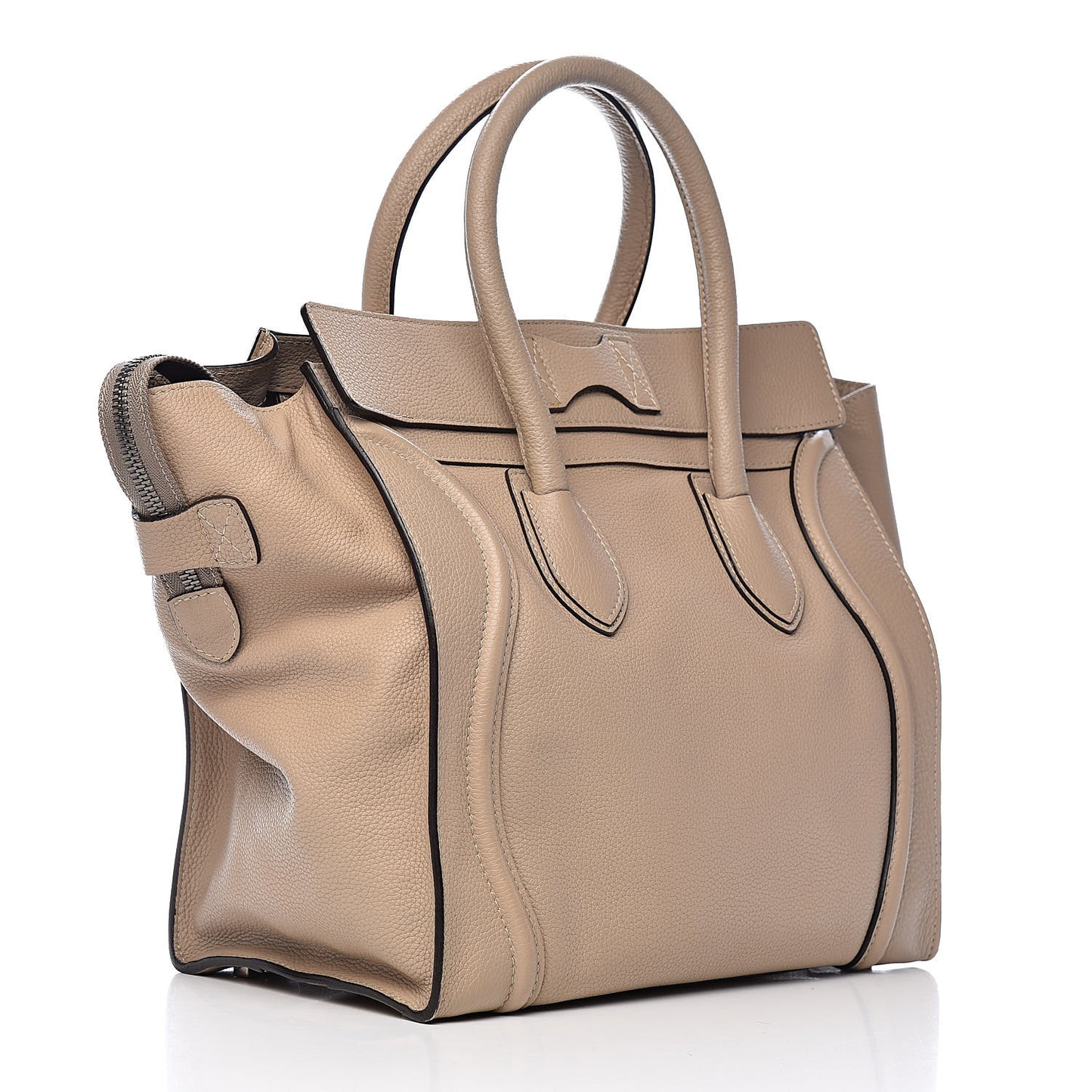Drummed Calfskin Mini Luggage Dune