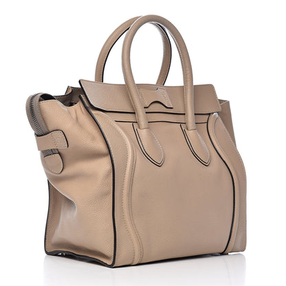 Celine Drummed Calfskin Mini Luggage Dune 3 of 12