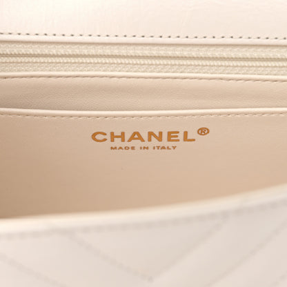 Chanel Aged Calfskin Chevron Quilted 2.55 Reissue Mini Flap White 6 of 15