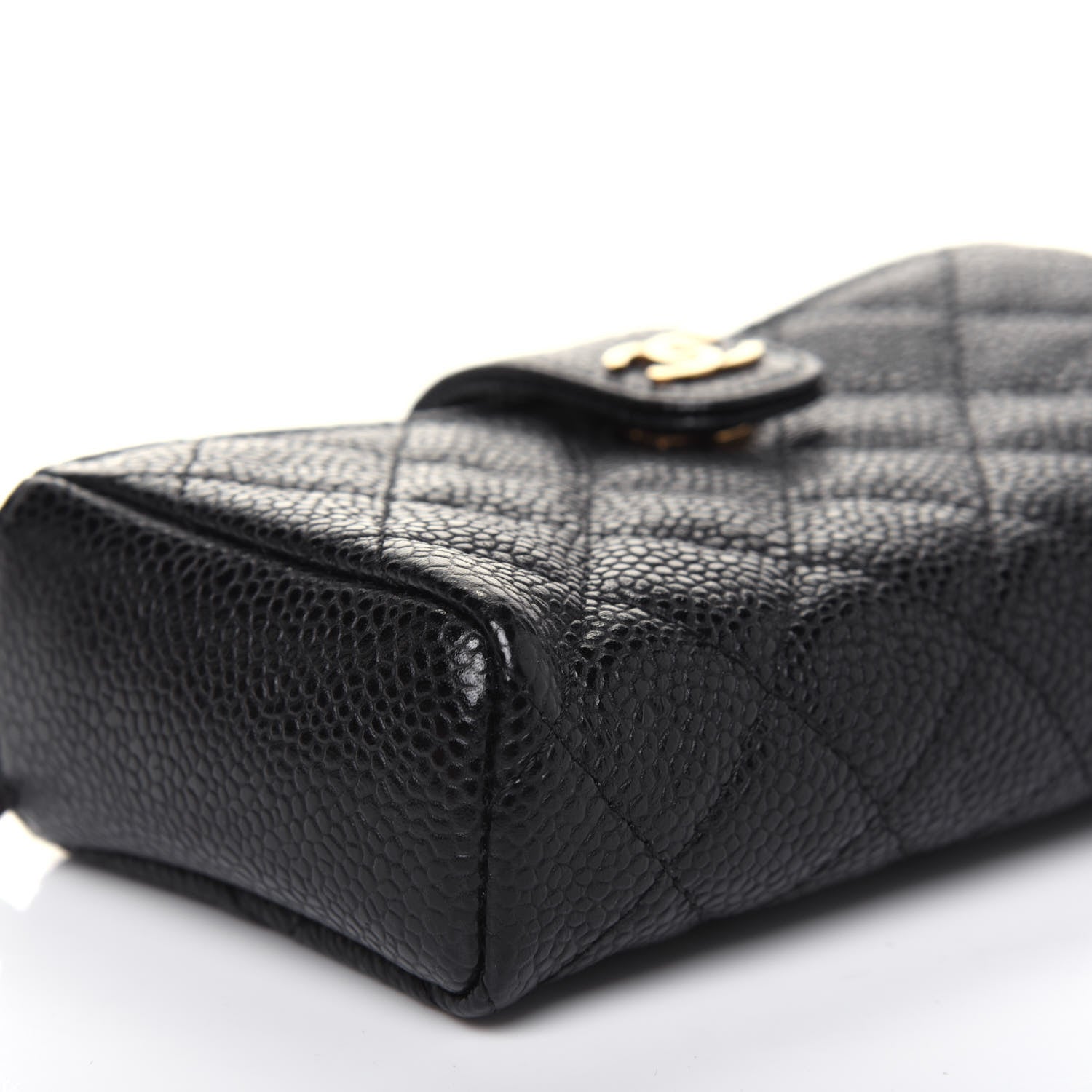 Chanel Caviar Quilted Mini Phone Holder Clutch Black 9 of 13