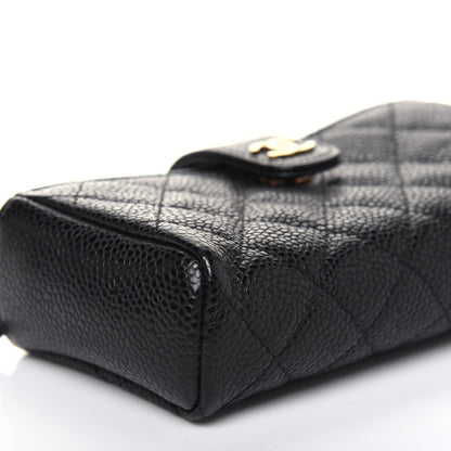 Chanel Caviar Quilted Mini Phone Holder Clutch Black 9 of 13