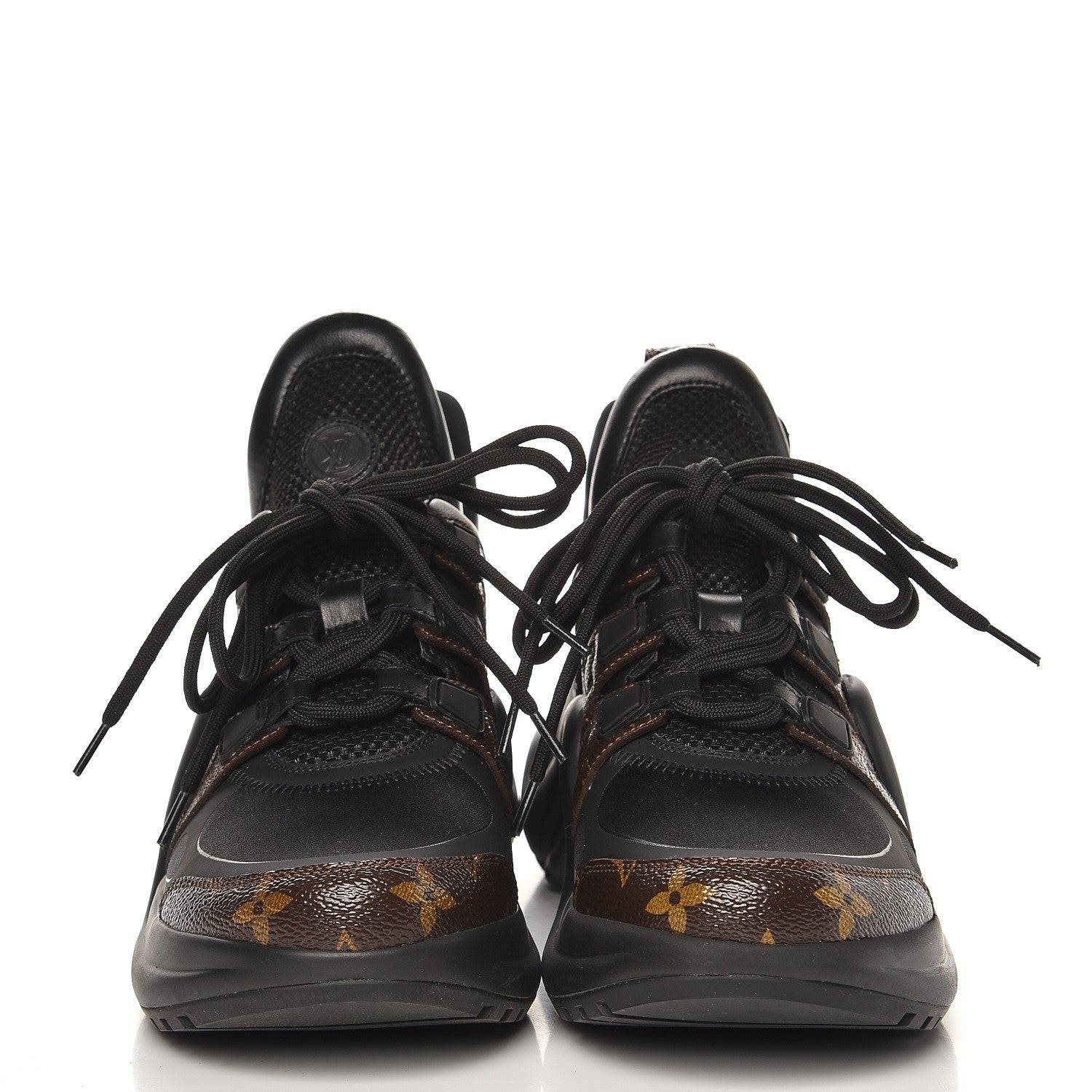 Louis Vuitton Calfskin Patent Monogram LV Archlight Sneakers 38 Black 2 of 9