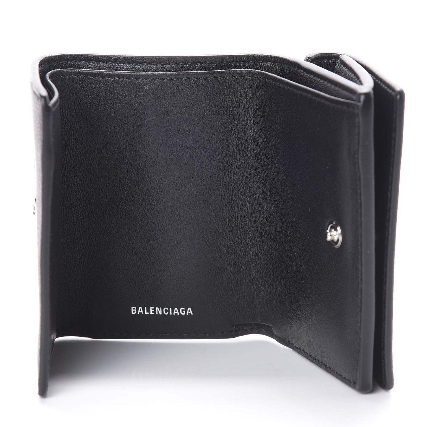 Calfskin Logo Everyday Mini Wallet Black