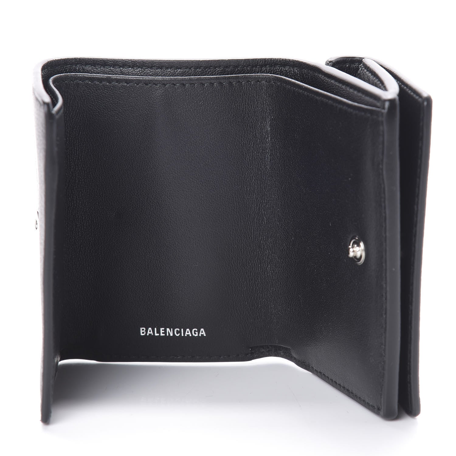 Balenciaga Calfskin Logo Everyday Mini Wallet Black 5 of 6