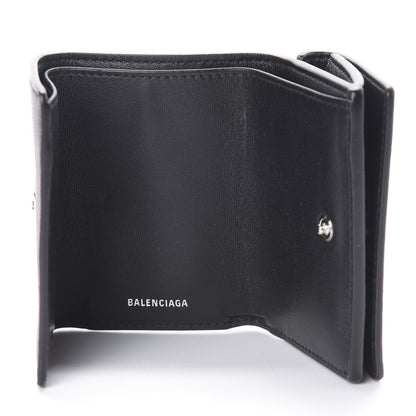 Balenciaga Calfskin Logo Everyday Mini Wallet Black 5 of 6