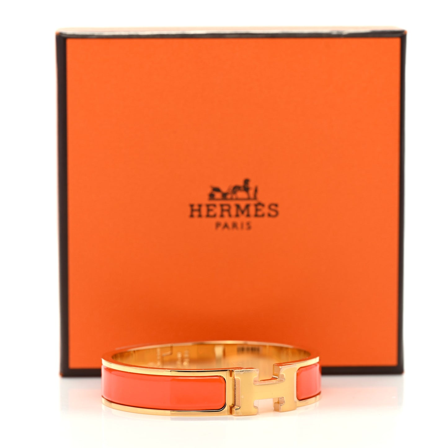 Enamel Narrow Clic Clac H Bracelet PM Orange