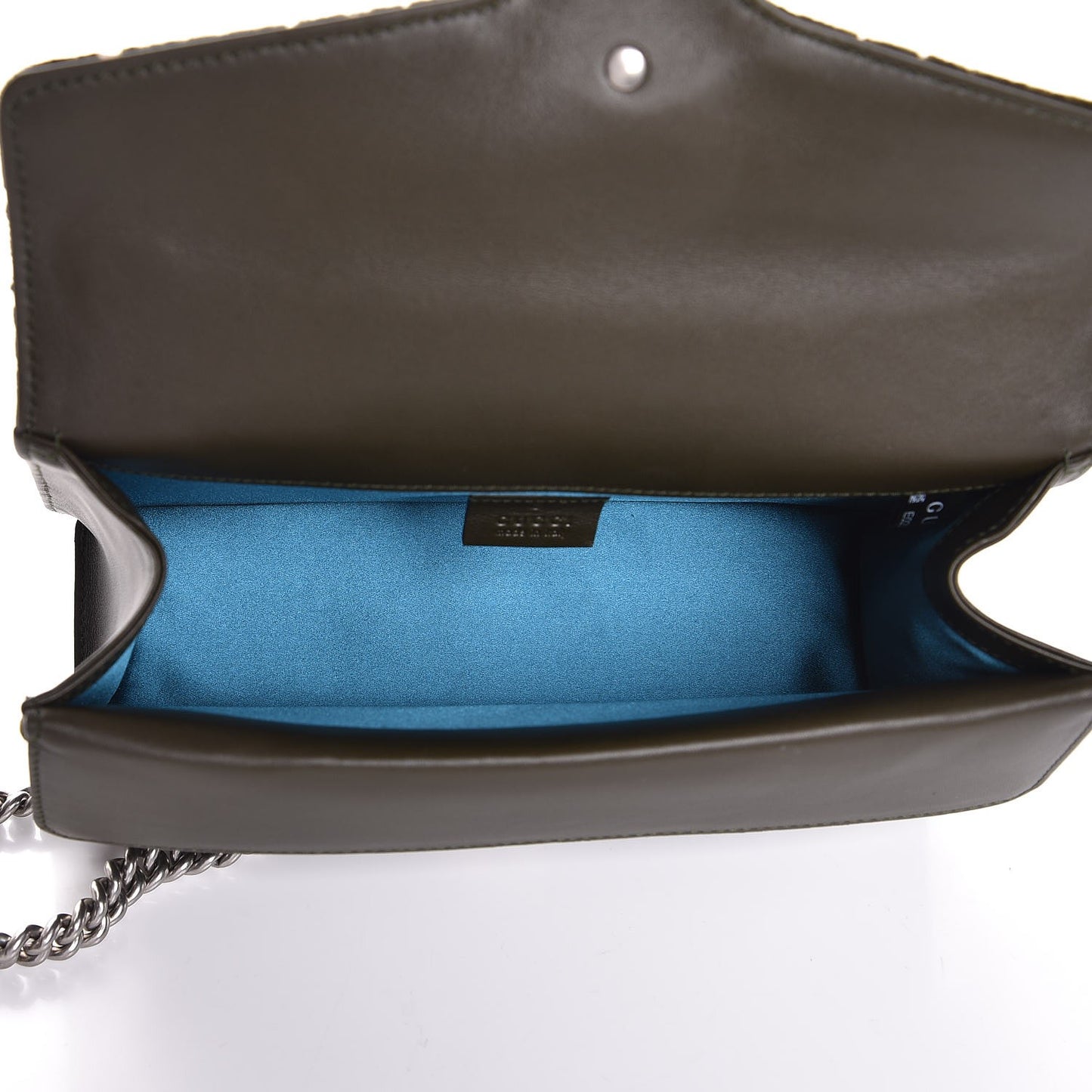 Velvet Moon Calfskin Crystal GG Monogram Small Dionysus Shoulder Bag Dark Olive Rose Gold