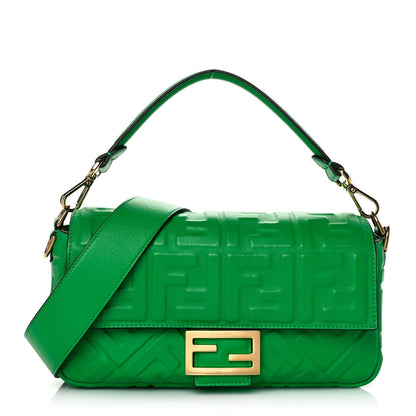 Fendi Nappa FF 1974 Embossed Baguette Tomatillo 1 of 9