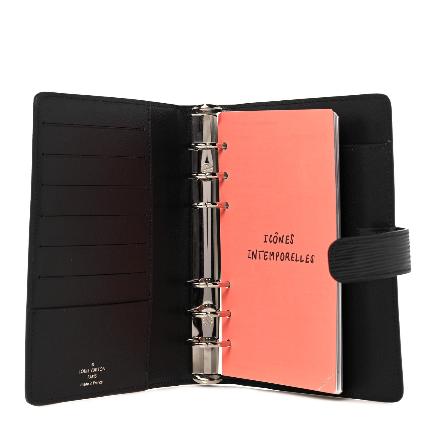 Epi Medium Ring Agenda Cover Black