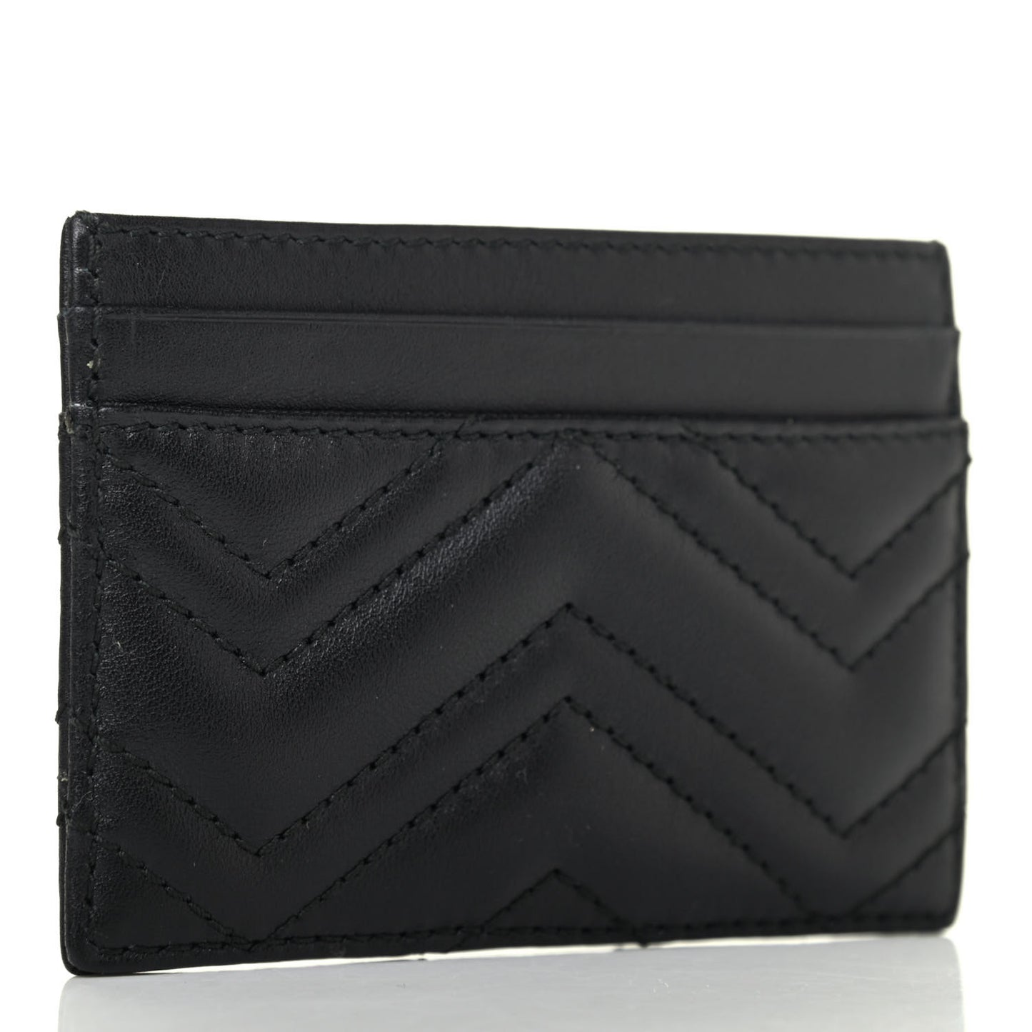 Calfskin Matelasse GG Marmont Card Holder Black