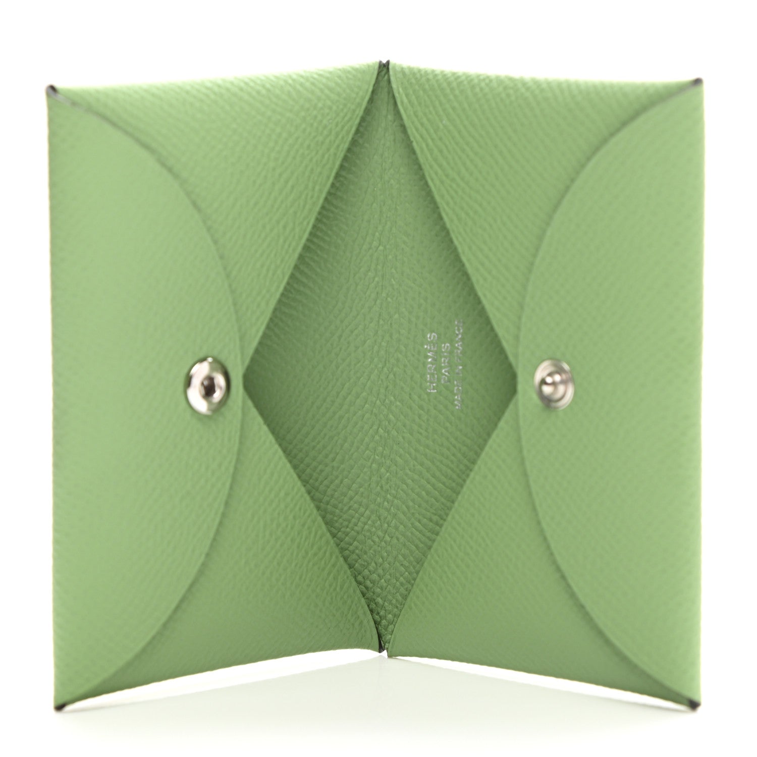 Hermes Epsom Calvi Card Case Vert Criquet 5 of 8