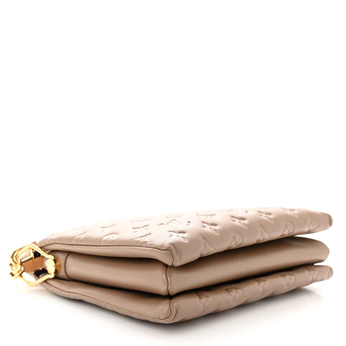 Lambskin Embossed Monogram Coussin PM Taupe