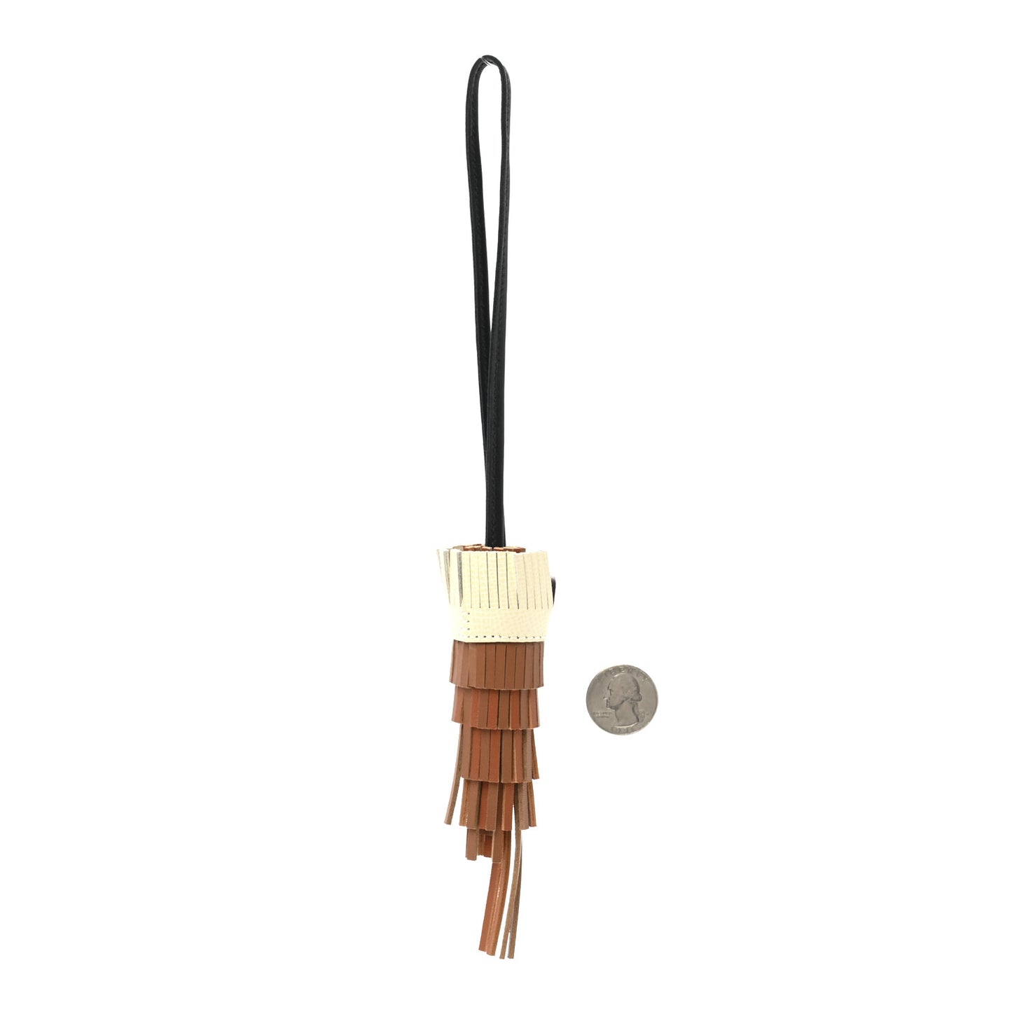 Milo Lambskin Epsom Chouette Bag Charm Gold Pain D'Epice Black Nata White