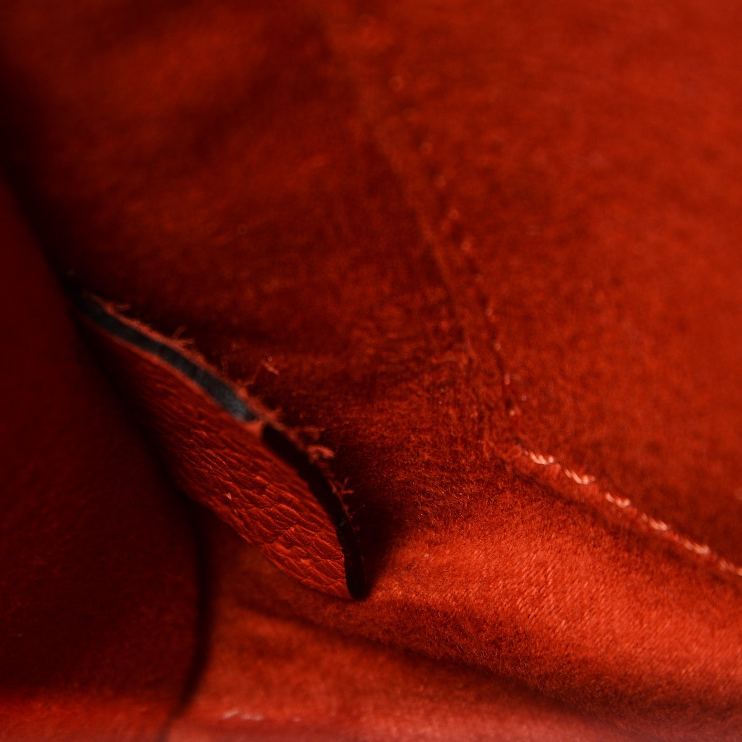 Drummed Calfskin Nano Luggage Vermillion