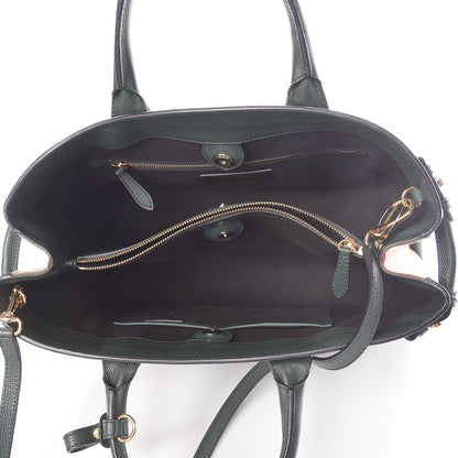 Burberry Grainy Calfskin House Check Large Banner Tote Dark Bottle Green 5 of 13