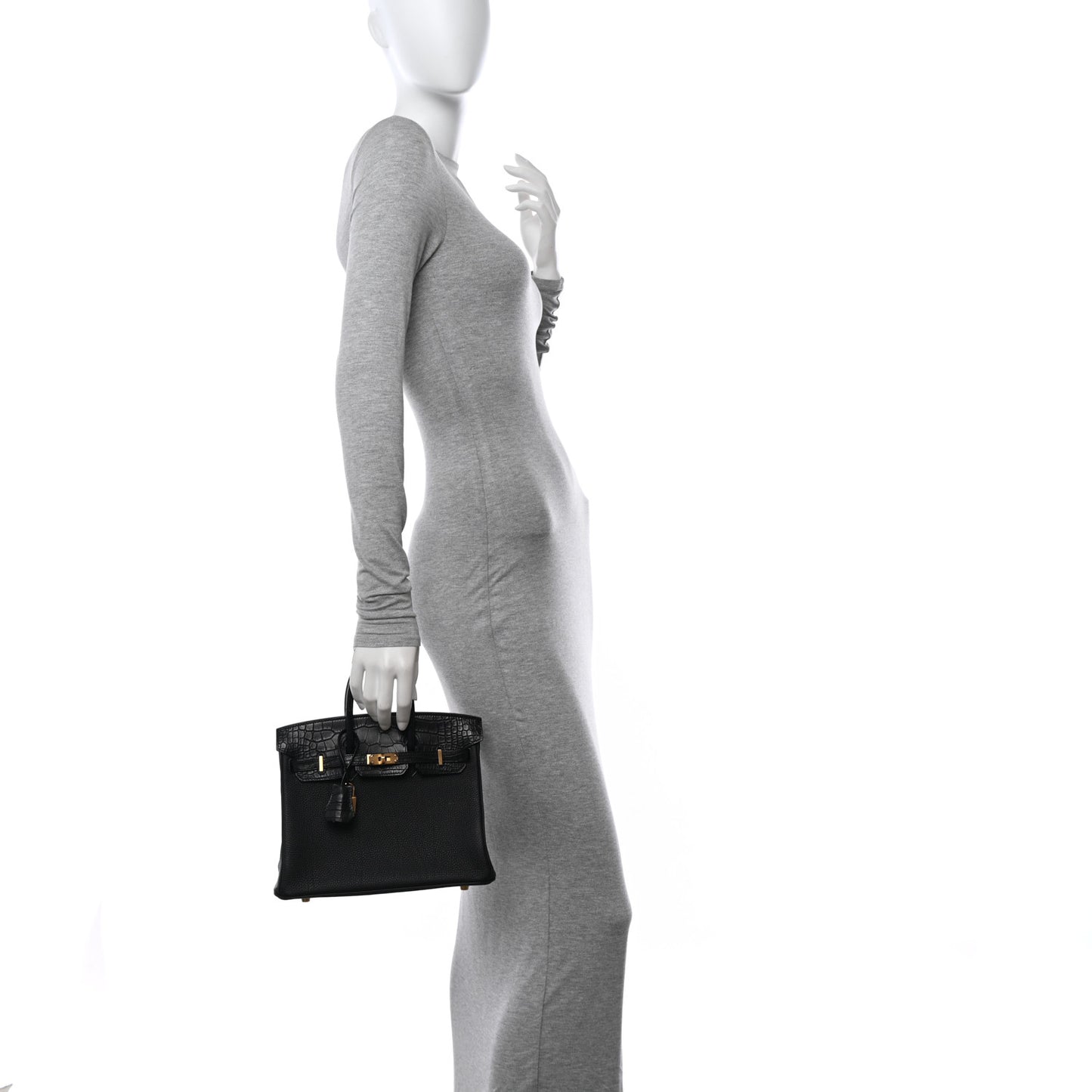 Togo Matte Alligator Birkin Touch 25 Black