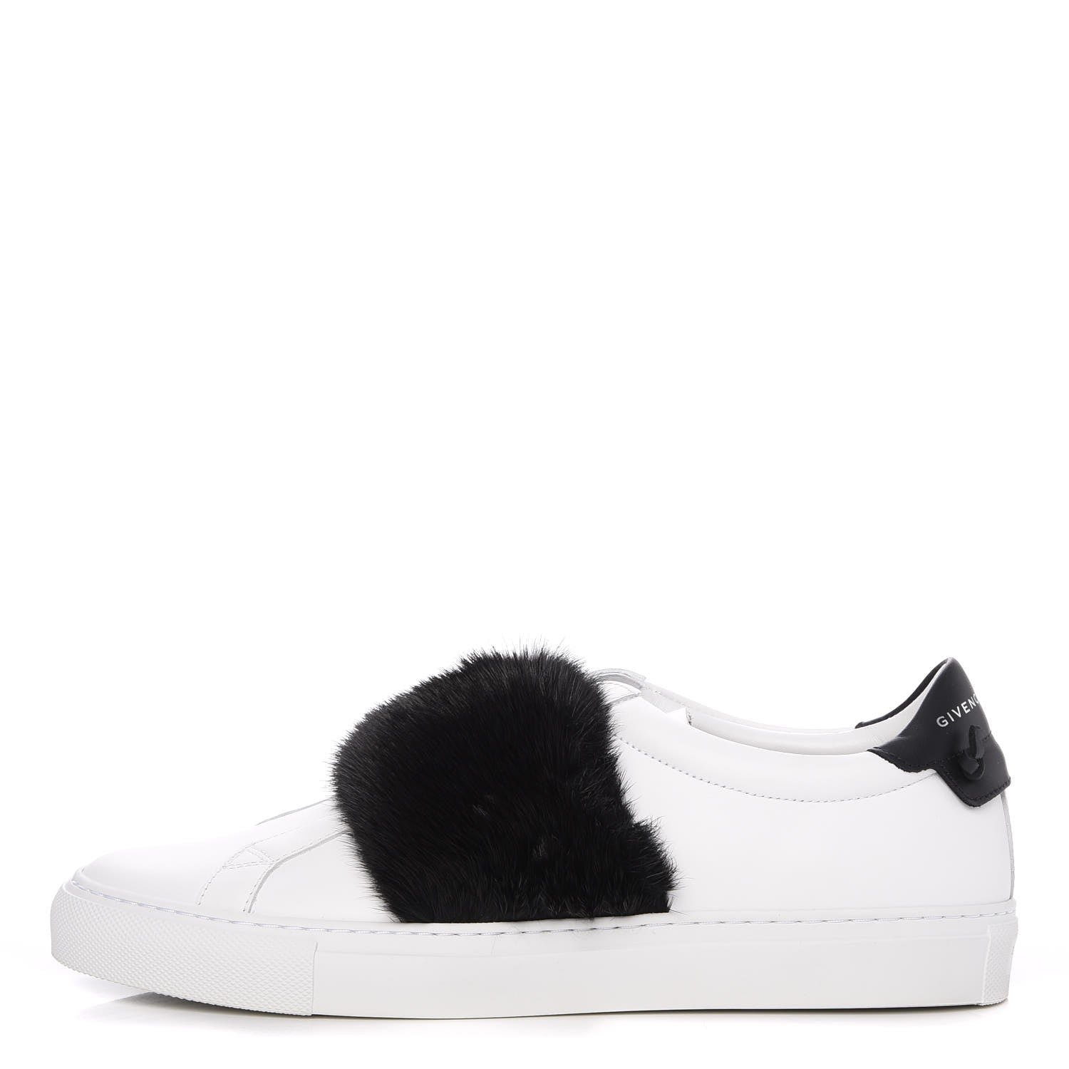 Givenchy Calfskin Mink Fur Womens Urban Street Sneakers 41 White Black 1 of 12