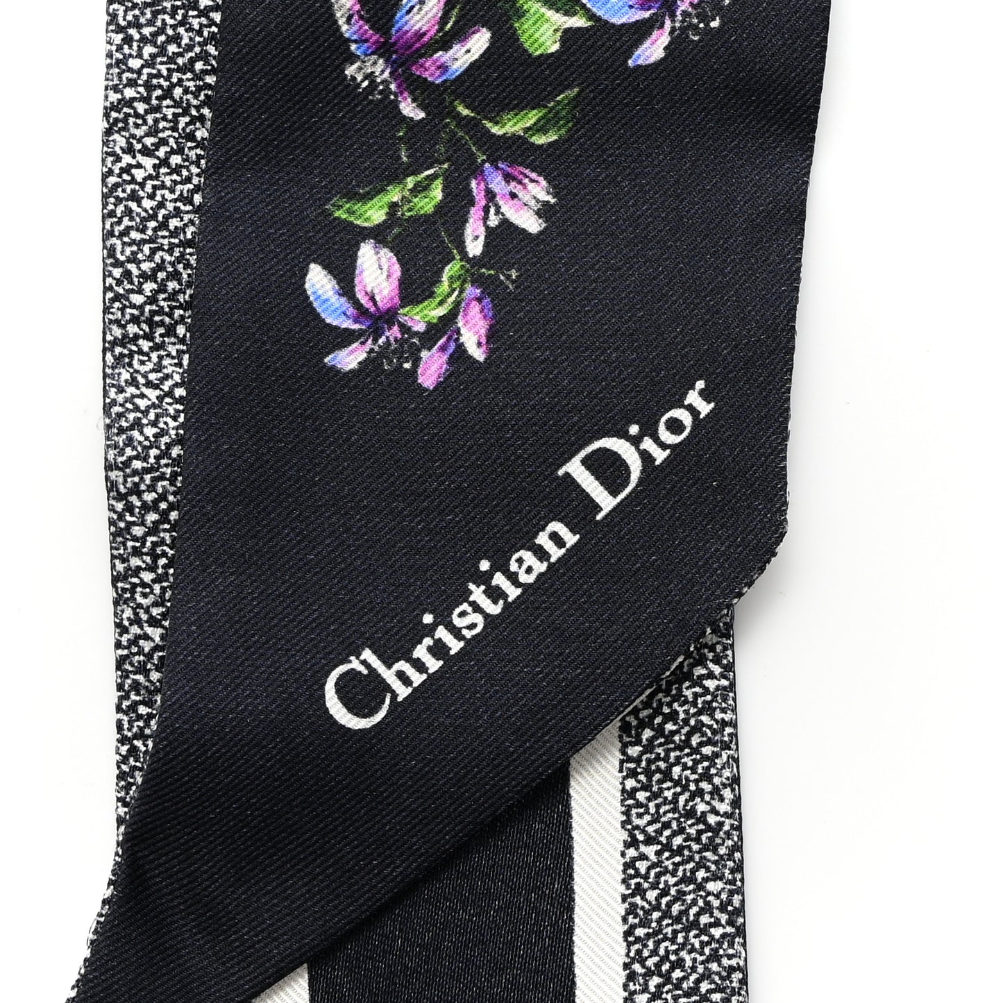 Silk Twill D-Floral Mitzah Scarf Blue Multicolor