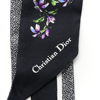 Christian Dior Silk Twill D-Floral Mitzah Scarf Blue Multicolor 3 of 5
