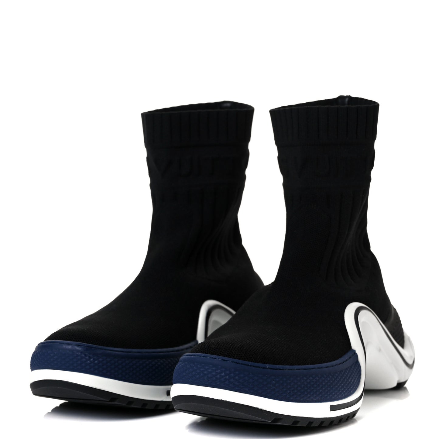 Stretch Textile LV Archlight Sneaker Boots 37 Black Blue