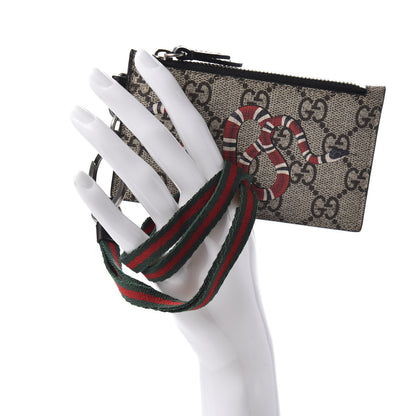 Gucci GG Supreme Monogram Kingsnake Lanyard Coin Case Card Holder 2 of 11