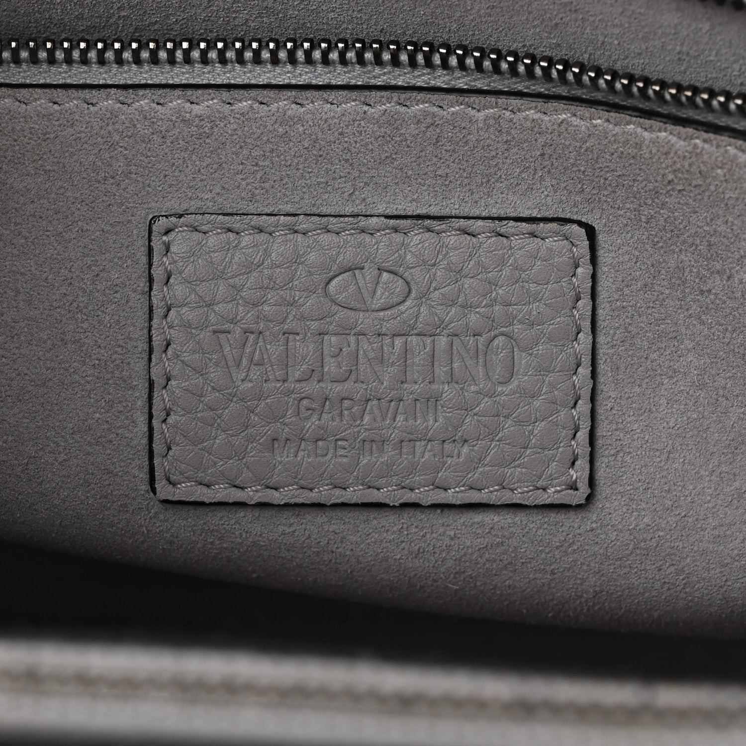 Valentino Garavani Grained Calfskin Medium Rockstud Double Handle Horizontal Tote Pastel Grey 6 of 11