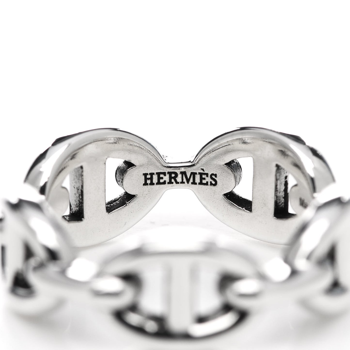 Sterling Silver PM Chaine d'Ancre Enchainee Band Ring 53 6.5