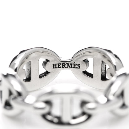 Hermes Sterling Silver PM Chaine d'Ancre Enchainee Band Ring 53 6.5 4 of 8