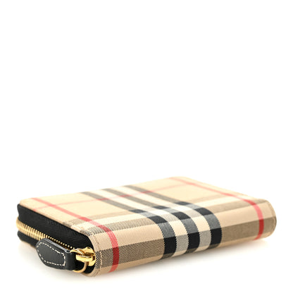 Burberry Vintage Check Mini Zip Around Wallet Archive Beige Black 4 of 6