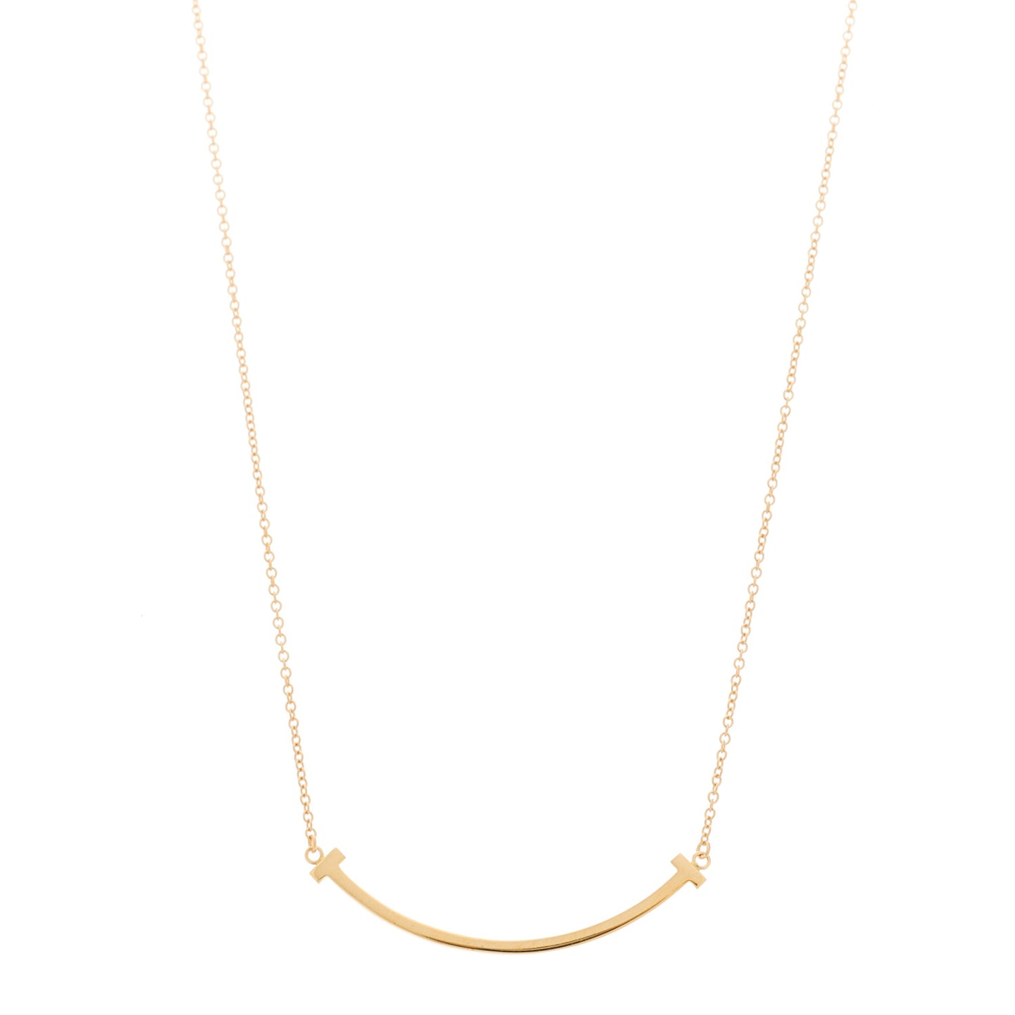 18K Rose Gold Small T Smile Pendant Necklace