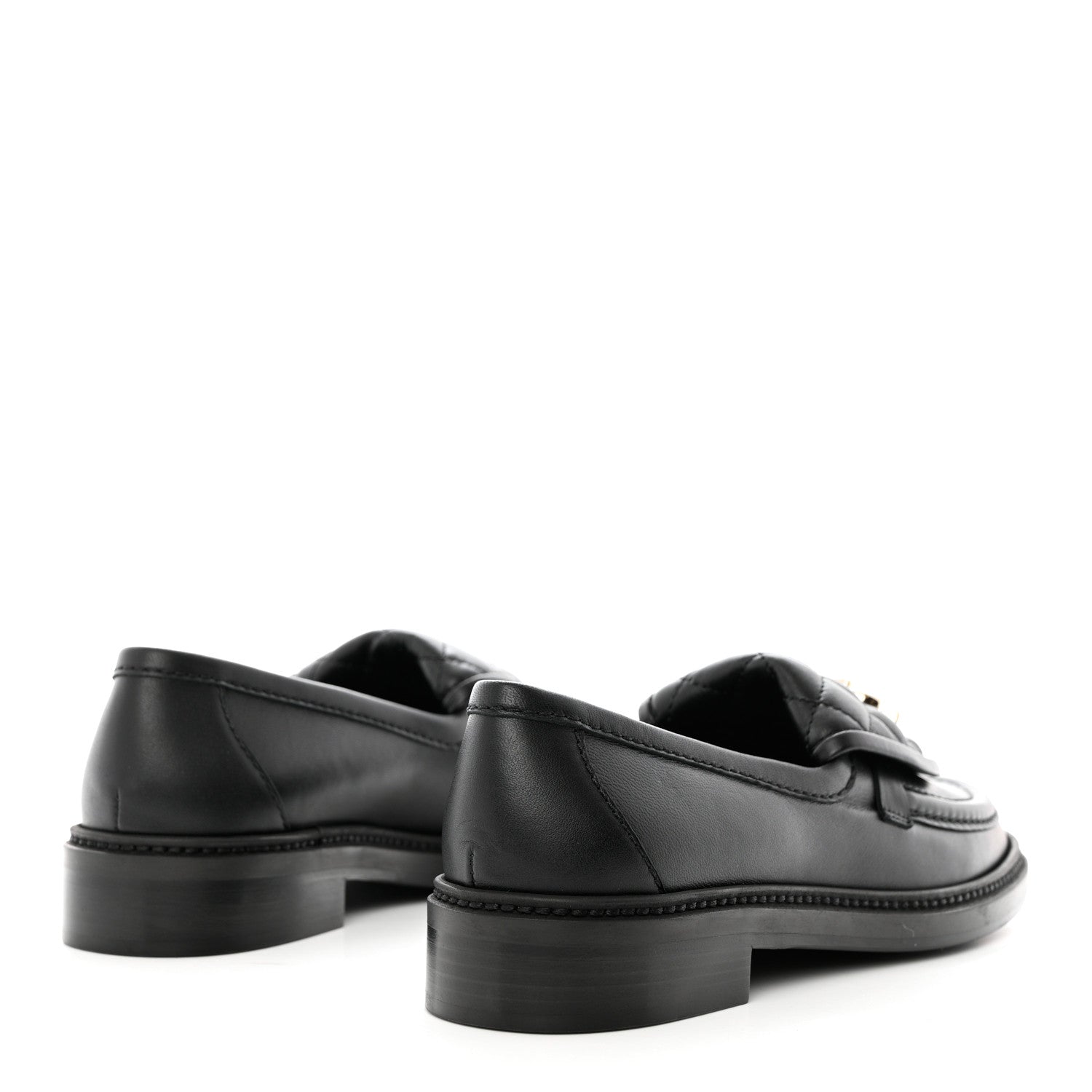 Chanel Lambskin Quilted CC Turnlock Loafers 37 Black 4 of 9