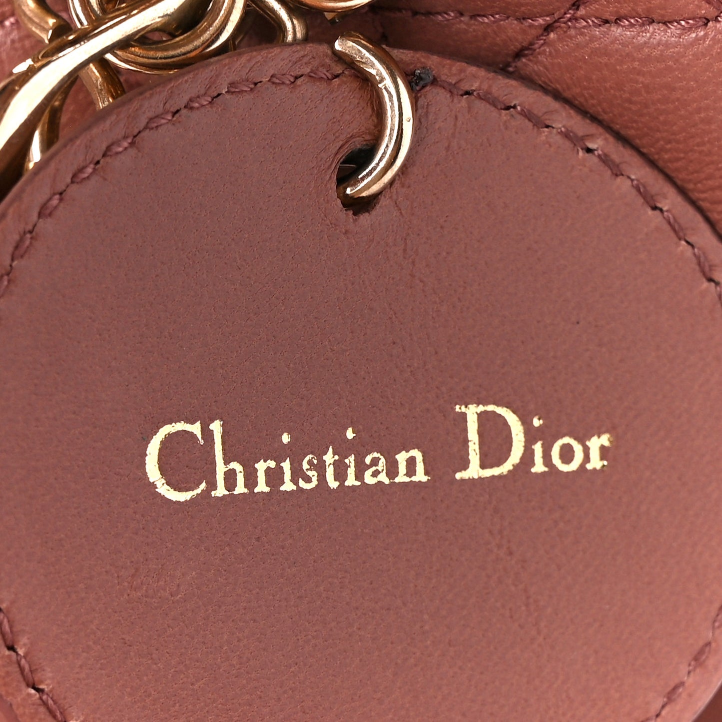 Lambskin Cannage Small Lucky Badges My Lady Dior Petale Brique
