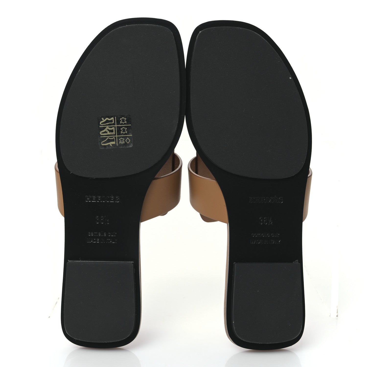 Hermes Calfskin Womens Galerie Sandals 36.5 Gold 7 of 9
