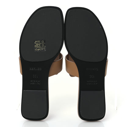 Hermes Calfskin Womens Galerie Sandals 36.5 Gold 7 of 9