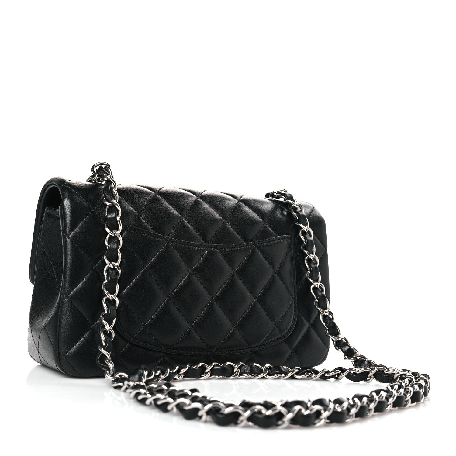 Chanel Lambskin Quilted Mini Rectangular Flap Black 3 of 9