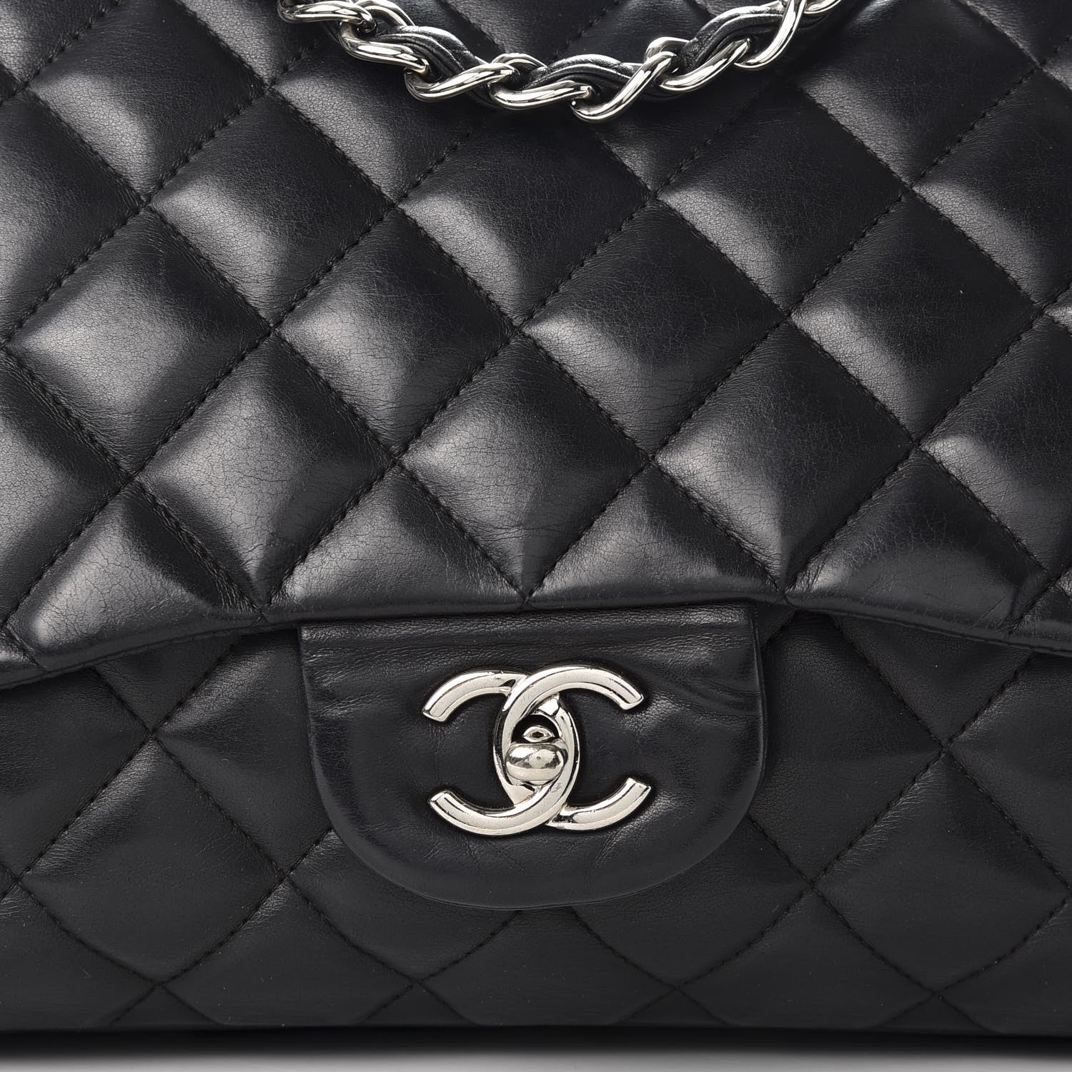 Chanel Lambskin Quilted Jumbo Single Flap Black 8 of 8