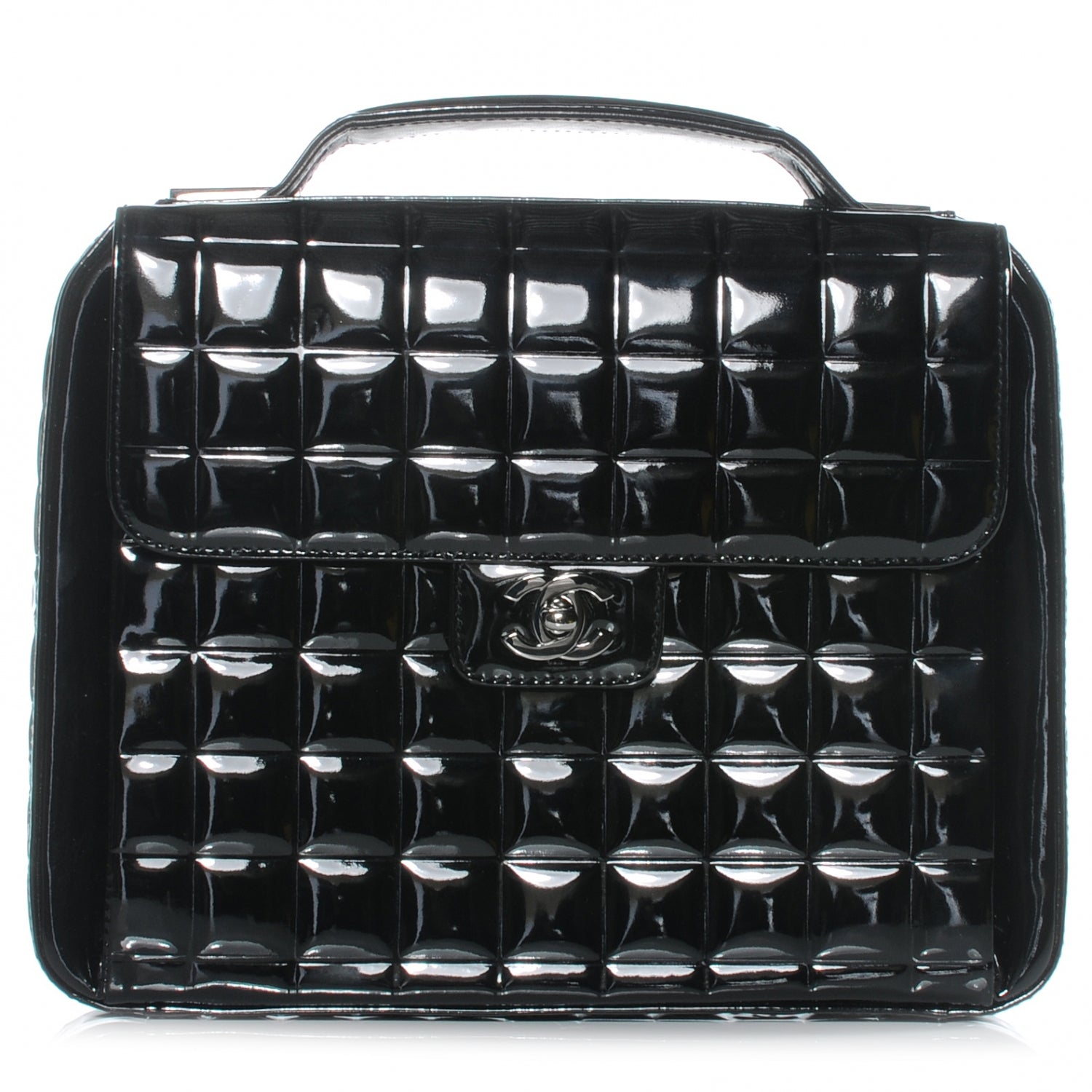 Chanel Patent Chocolate Bar Quilted Handbag Black 1 of 8