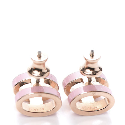 Hermes Rose Gold Lacquered Pop H Earrings Rose Dragee 5 of 6
