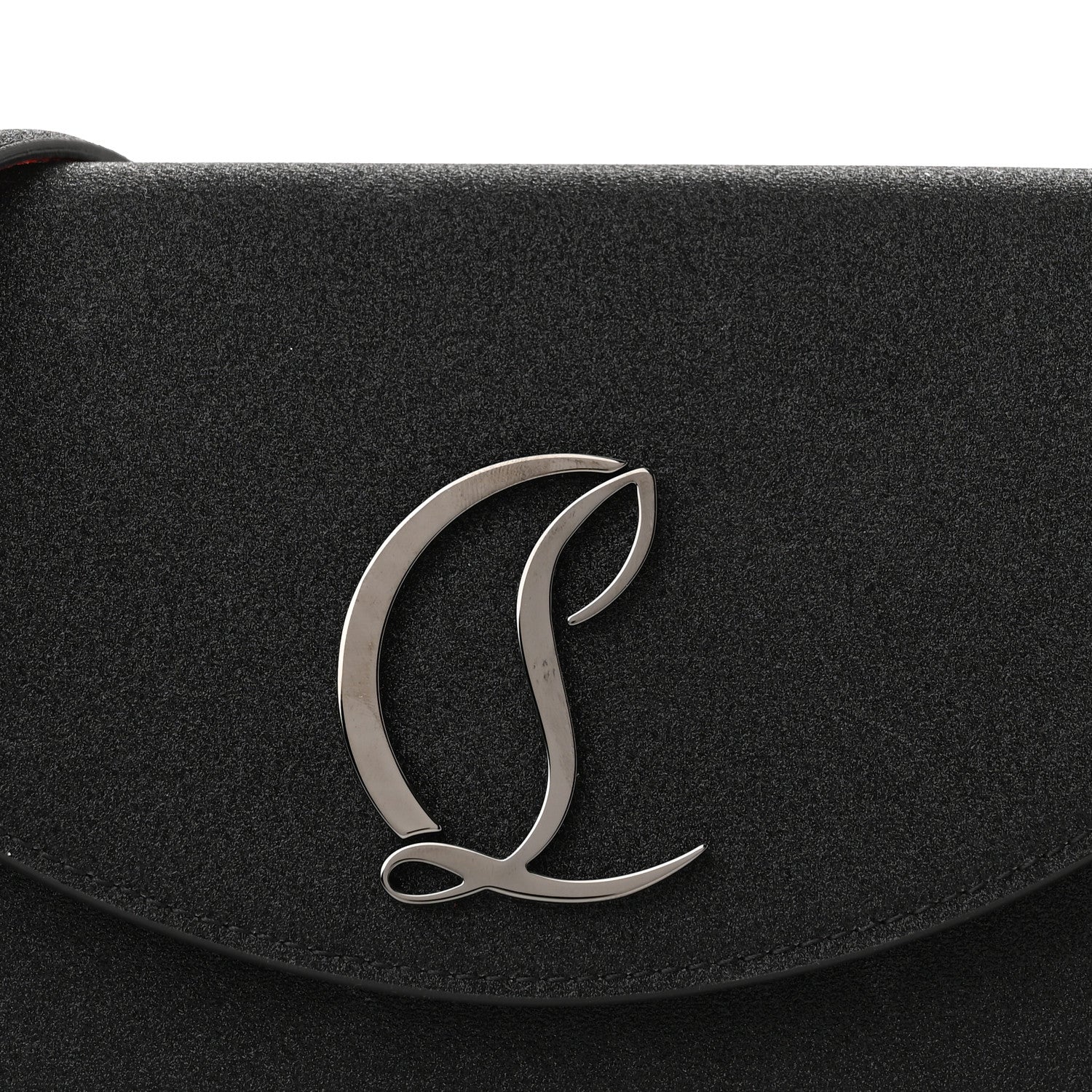 Christian Louboutin Glitter Calfskin Loubi54 Crossbody Clutch Black 7 of 9