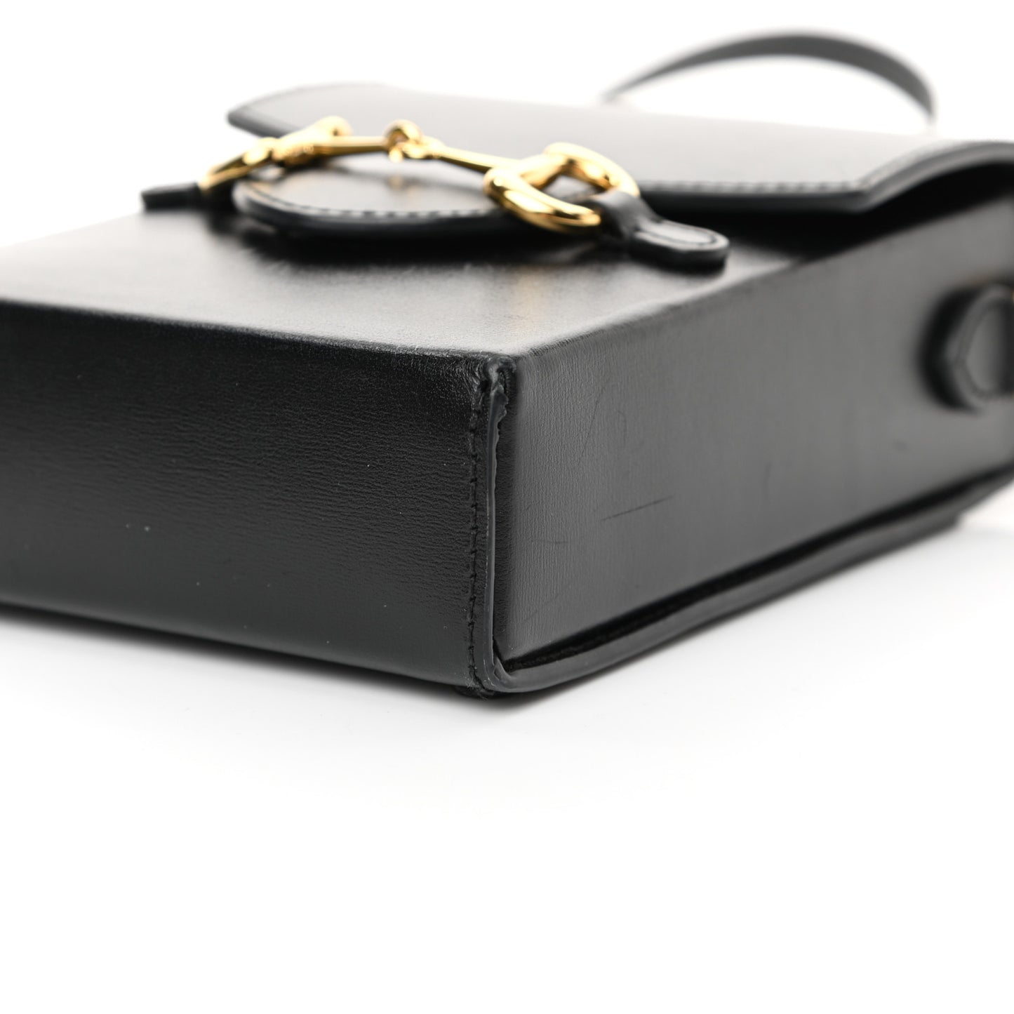 Boarded Plutone Calfskin Mini Horsebit 1955 Crossbody Bag Black