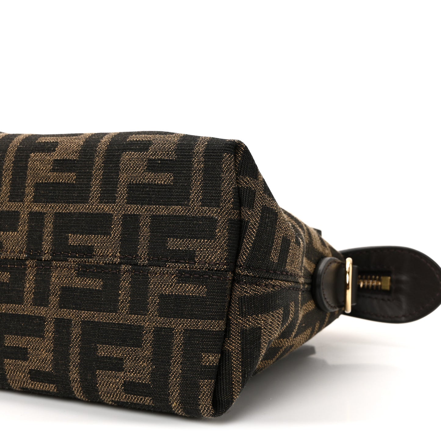 Vitello Grace Jacquard FF Mini By The Way Boston Bag Tobacco Moro Ebano