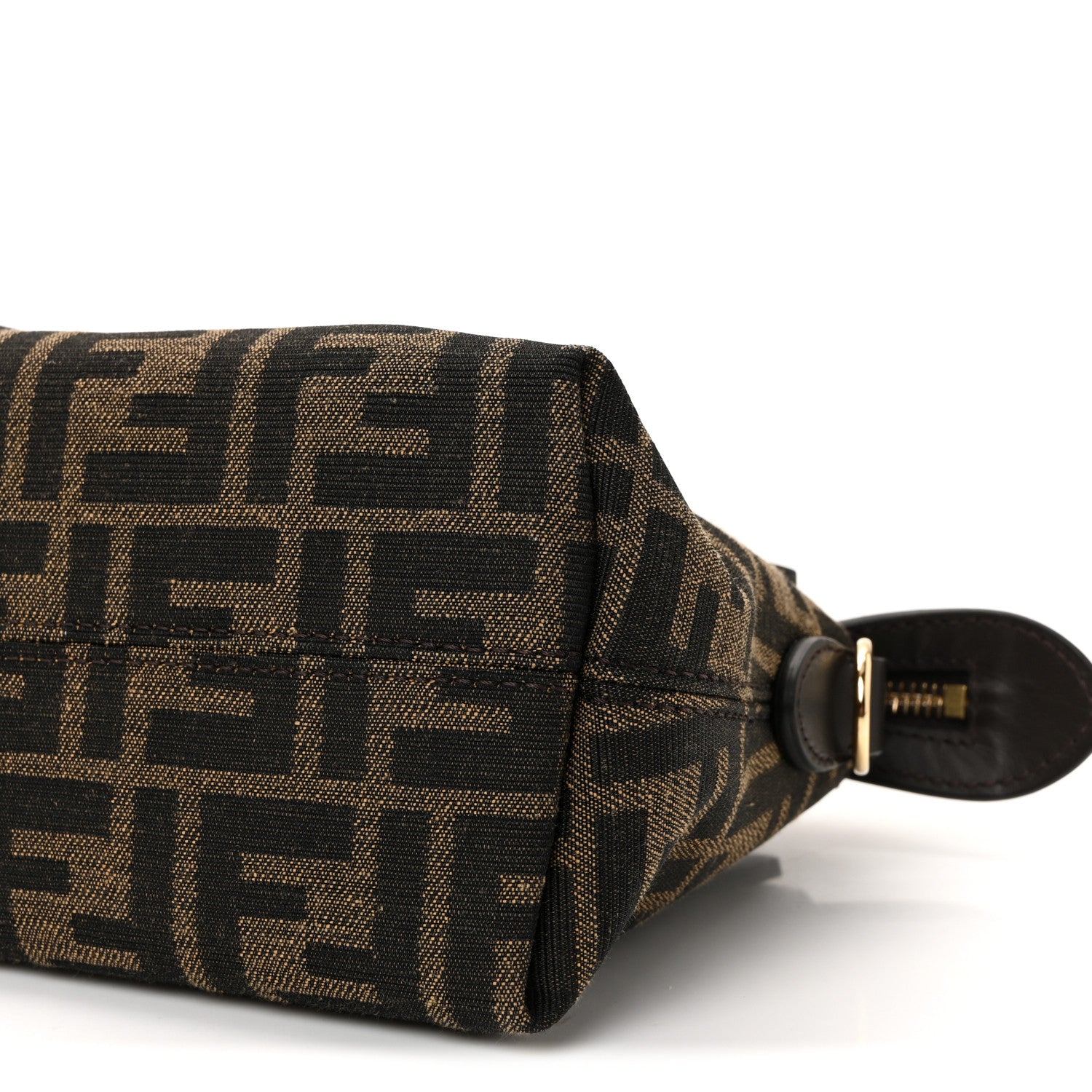 Fendi Vitello Grace Jacquard FF Mini By The Way Boston Bag Tobacco Moro Ebano 10 of 10
